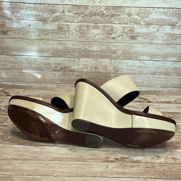 Tory Burch Butter Cream 5” Wedges Strapless Sandals Size 9-1/2M - Picture 9 of 13